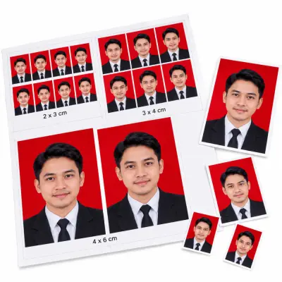 Cetak Pas Foto 2x3, 3x4, 4x6 (1 Lembar A4)