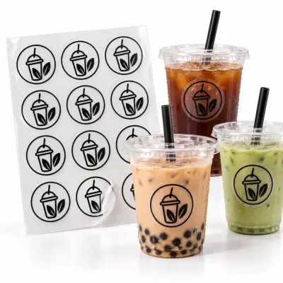 Cetak Stiker Transparan A3+ 1 Warna Hitam (Label Cup) Mulai 1 Lembar