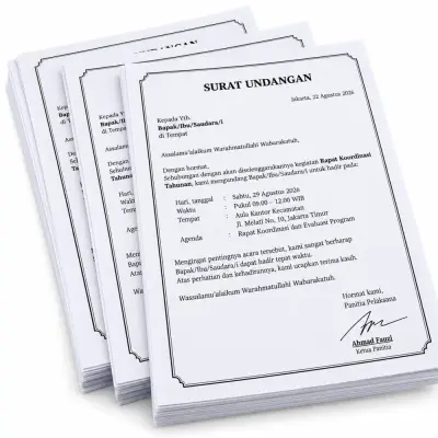 Cetak Undangan Kenduri / Tahlil HVS (1 Lembar F4 = 2 Undangan)
